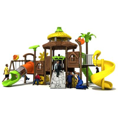 China ASTM Plastic Kids Outdoor Playground Equipment Slide And Swing Set for sale