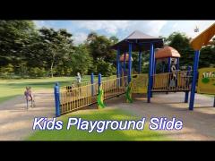 Theme Park Kids Galvanized Pipe Outdoor Slide Playground Anti Crack