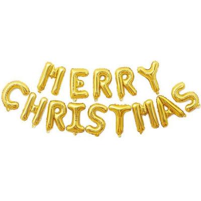 China Party Decoration 2023 New Merry Christmas Foil Balloons For Halloween Christmas Party Gold And Silver Color for sale