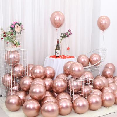 China Latex Thick 10 inch Metal Latex Balloon Chrome Metal Sphere Birthday Decoration Chrome Party Latex Balloon for sale