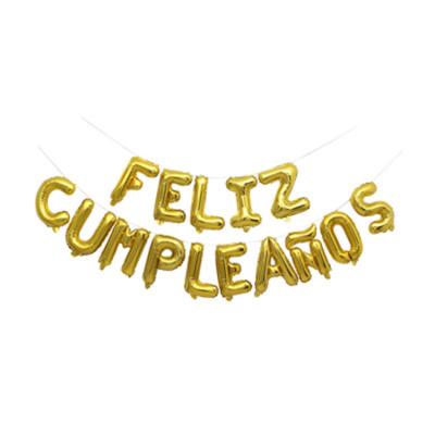 China Wholesale alphabet festival decoration factory party happy birthday spanish feliz cumpleaos foil balloon set for sale