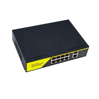 China POE poe switch 10 ports gigabit POE switches 8 ports POE 2 uplink network switch for IP camera for sale