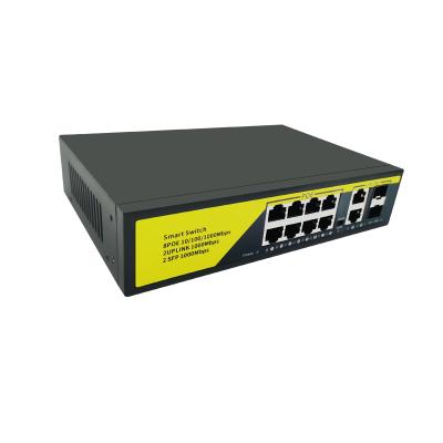 China POE 10 Ports Gigabit POE Switches SFP Network Switch Power Over Ethernet Switch 8+2+2 POE Ports for sale