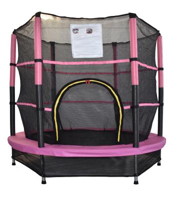 China Girl Mini Trampoline Parks Powder-Coated Steel Tube Customized Size Indoor Jumping Bed-Pink for sale