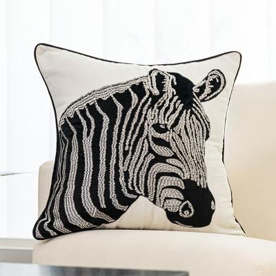 China Light Luxury Embroidered Statistical Tile Coverlet Zebra Pattern Black And White Ins Geometry for sale