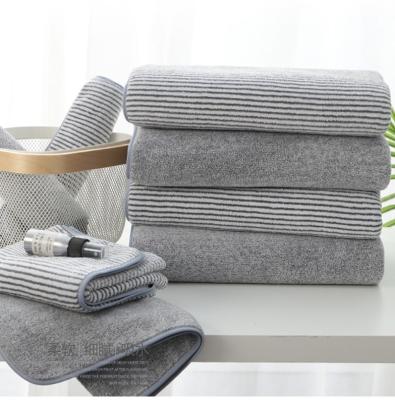 China Velvet Bamboo Charcoal Fiber Bath Towel Set QUICK DRY Coral Towel 3 Piece Set for sale