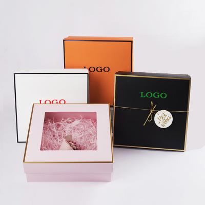 China Handmade Custom Logo Cardboard Gift Packaging Box Display With 2021 PVC Window for sale