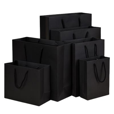 China Recycled Materials Wholesale High Quality Customized Black Paper Bags Customized With Logo for sale