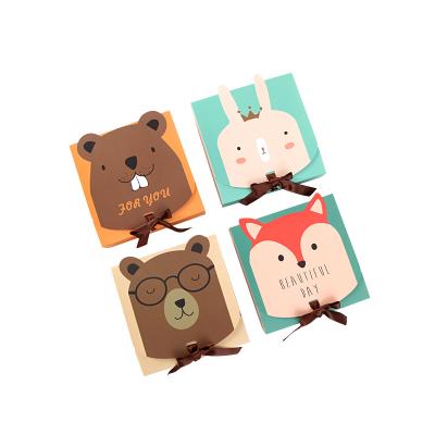 China Creative Cute Animal Disposable Cartoon Gift Box Bear Bow Candy Box Gift Packing Box Animal for sale