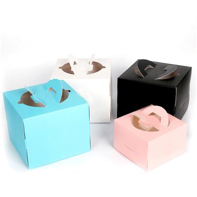 China Recycled Materials Amazon Hot Selling Customized Small Food Grade Paper Cup Luxury Cake Box With Window for sale