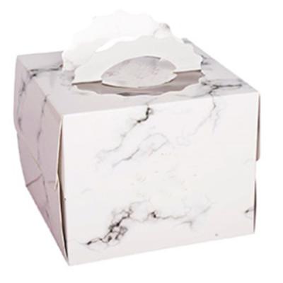 China New Recycled Materials Design Custom Marbling 12 Inch Gift Cup Cake Box With Window for sale