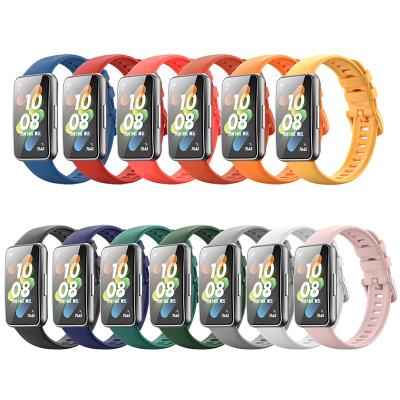 China Silicone Silicone Watchband For Huawei Band 7 Strap Accessories Replacement Watch Band Strap Correa Smart Wristband For Huawei Band 7 for sale