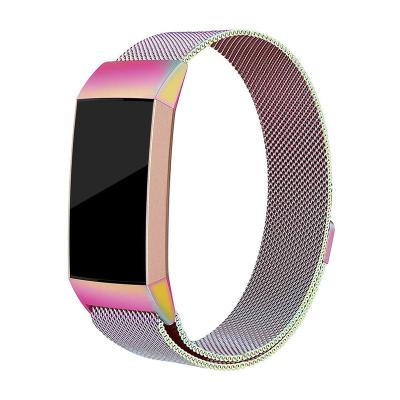 China Stainless Steel Magnetic Strap For Fitbit Charge 5 4 3 Band Wristband Metal Milanese Strap For fitbit Smart Wrist Watchband Accessories for sale