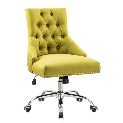 China Swivel Upholstery Wood Tufted High Density Foam Filling Home Office Chairs for sale