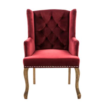 China Customized High End Tufted Velvet Fabric Chair Sofa Lounge Chair Bedroom Chair Single Living Room Armchair for sale