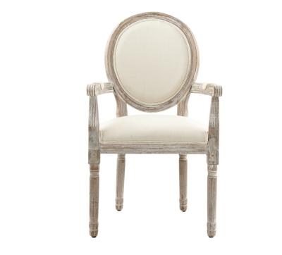 China French Antique Design Style Square Back Solid Wood Dining Chair With Antique Finish Color for sale