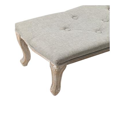 China KD Structure Quantity View Cheap Loading Solid Wood Top Button Adorned Bed Side Bench Ottoman for sale