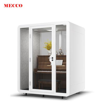 China Private Rotation Thicken Fiber Metal Plate Sound Absorbing Panel Polyester Pod Meeting Portable Office Sound Proof Telephone Booth for sale