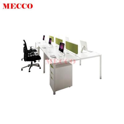 China Modern White Color Style Workstation Office Furniture Wooden Table Furniture Modern Healthy Working Modular Staff Desk With Drawer for sale