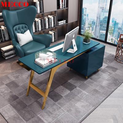 China Modern Home Boss Simple Computer Desk Foldable Multifunctional Blue Computer Combination Desk Table Study Painting Furniture Position for sale