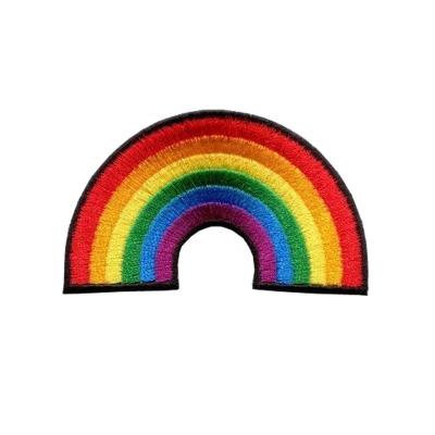 China Popular Viable On Amazon Custom Embroidered Rainbow Sew On Patch Embroidery High Quality Full Applique For Apparel for sale