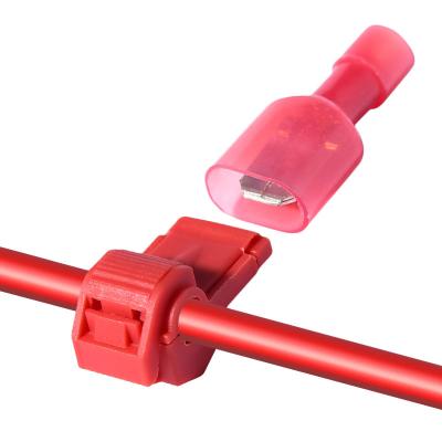 China T-Tap Wire Spade Connectors , Spade Terminal Back Crimp Insulated Quick Connector T Clamp Type for sale