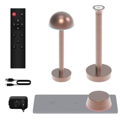 China Modern Aluminum Smart Cordless Table Lamp Night Light Rechargeable For Hotel Restaurant And Outdoor 2 Packs Set for sale