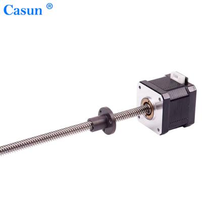 China 3D Printer Medical Machine CNC Machine Robot CASUN NEMA 17 42 Ball Screw Cheap T8 Stepper Motor 230/300/400/500mm Lead Screw Motor for sale