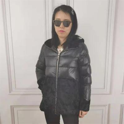 China New Breathable Thickness Hooded Parka Casual Winter Down Coat Outwear LAMB Jacket For Women for sale