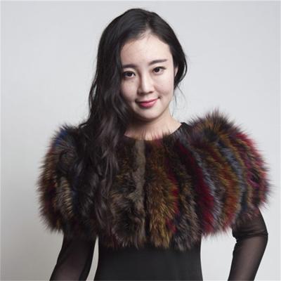 China New Design Fashion Fox Fur Cape Cardigan Shawls Plus Size Loose Knitted Warm Stretchy Poncho Shawl 70X20CM for sale