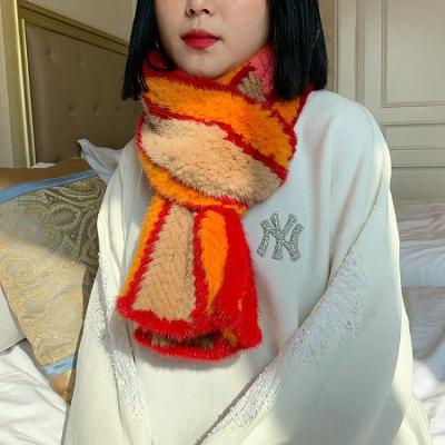 China Wholesale 2022 Winter Ladies Long Mink Fur Scarf Scarf for sale