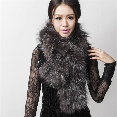 China Factory DirectSale Long Warm Winter Shawl Small Scented Fleece Tassel Scarf Knitted Fox Fur Scarf for sale