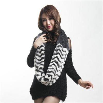 China Fashion Sale Rex Rabbit Long Loop Scarf Knitted Muffler Rex Rabbit Fur Scarf Winter Scarves Long Warm Warm Shawls for sale