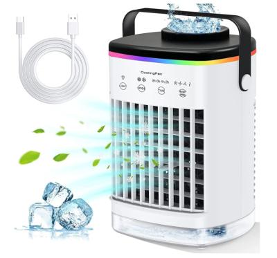 China 12V 24V Acondicionado Evaporative Evaporative Home Room Aire Cooler Fan Water Mist Air Cooler Mini Portable AC DC Air Conditioner Fan for sale