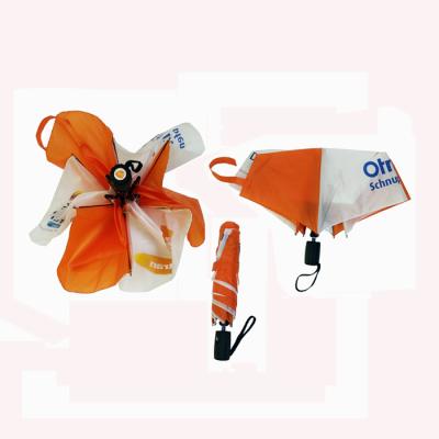 China Compact 3-Fold Automatic Open Manual Close Umbrella With Polyester Fabric for sale