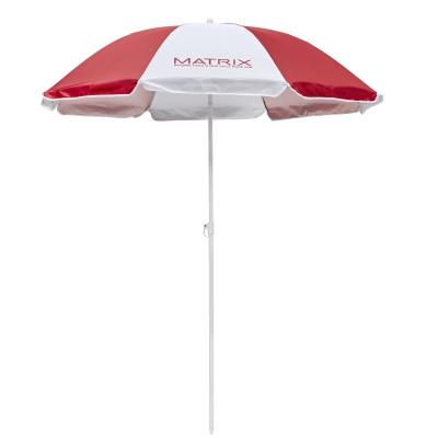 China Fade Proofed UPF 50+ Windproof Manual Open Beach Umbrella With Metal Shaft Frame for sale