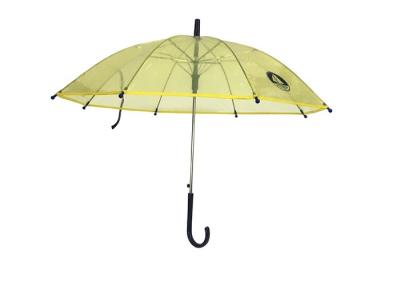 China Compact Child'S Clear Umbrella Yellow POE Materails Plastic Hook Handle for sale