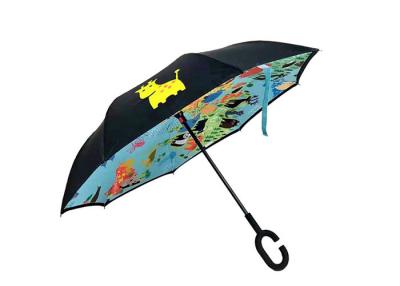 China Children Reverse Inverted Umbrella Cartoon Art Print Manual Open Control for sale