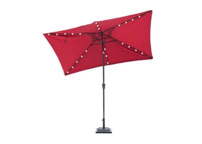 Chine Le parapluie de plage UV de jardin avec du charme a mené l'axe d'aluminium de tissu de polyester de lumières à vendre