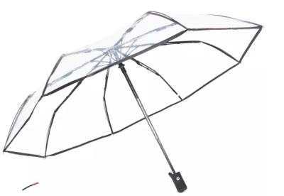 China Custom Logo Transparent 3 Folding POE Umbrella 23 Inchx8K for sale