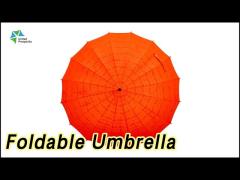 Manual Open Foldable Umbrella 3 Folding Aluminium Frame Custom