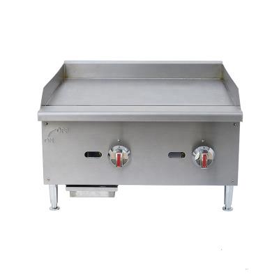 China Stainless Steel 24'' Commercial Restaurant Kitchen Equipment 2 burners Gas Griddle Grill for sale