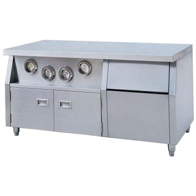 China Commercial catering 4 Cup Dispensers Commercial Kitchen  Equipment Stainless Steel Burger Station Work Table for Fast Food for sale