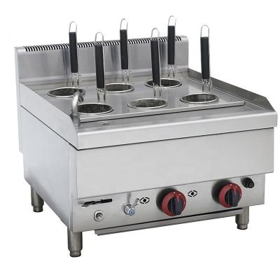 China Commercial catering 28L Countertop Commercial Kitchen Equipment 6 Baskets Gas Noodle Boiler Pasta Cooker Machine for sale