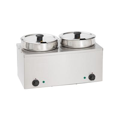 China Commercial catering 2*6.5L Commercial Restaurant Catering Equipment Double Pan Electric Bain Marie Food Warmer for sale