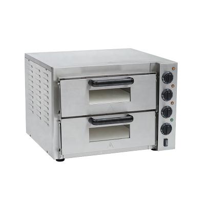 China Bakery CE Double Decks Countertop Commercial Restaurant Kitchen Equipment Electric Pizza Oven for Bakery for sale