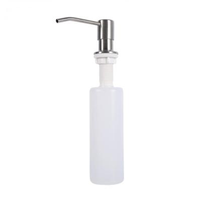 China Modern Brushed Nickel 304 Stainless Steel Manual Kitchen Sink Soap Dispenser for sale