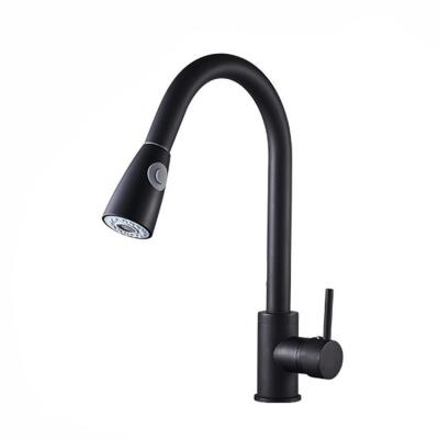 China Modern Black Pull Out Sprayer 304 Stainless Steel Water Mixer Tap Sink For Faucet for sale