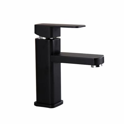 China Modern Top Sale Stainless Steel Bathroom Sink Faucet Square Brushed Water Faucet for sale