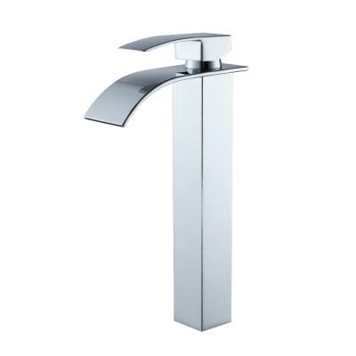 China Thermostatic Faucets China Manufacturer Waterfall Bathroom Faucet Stepped Up Single Handle Brass Basin Mixer Tap for sale